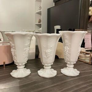 Milk glass cups